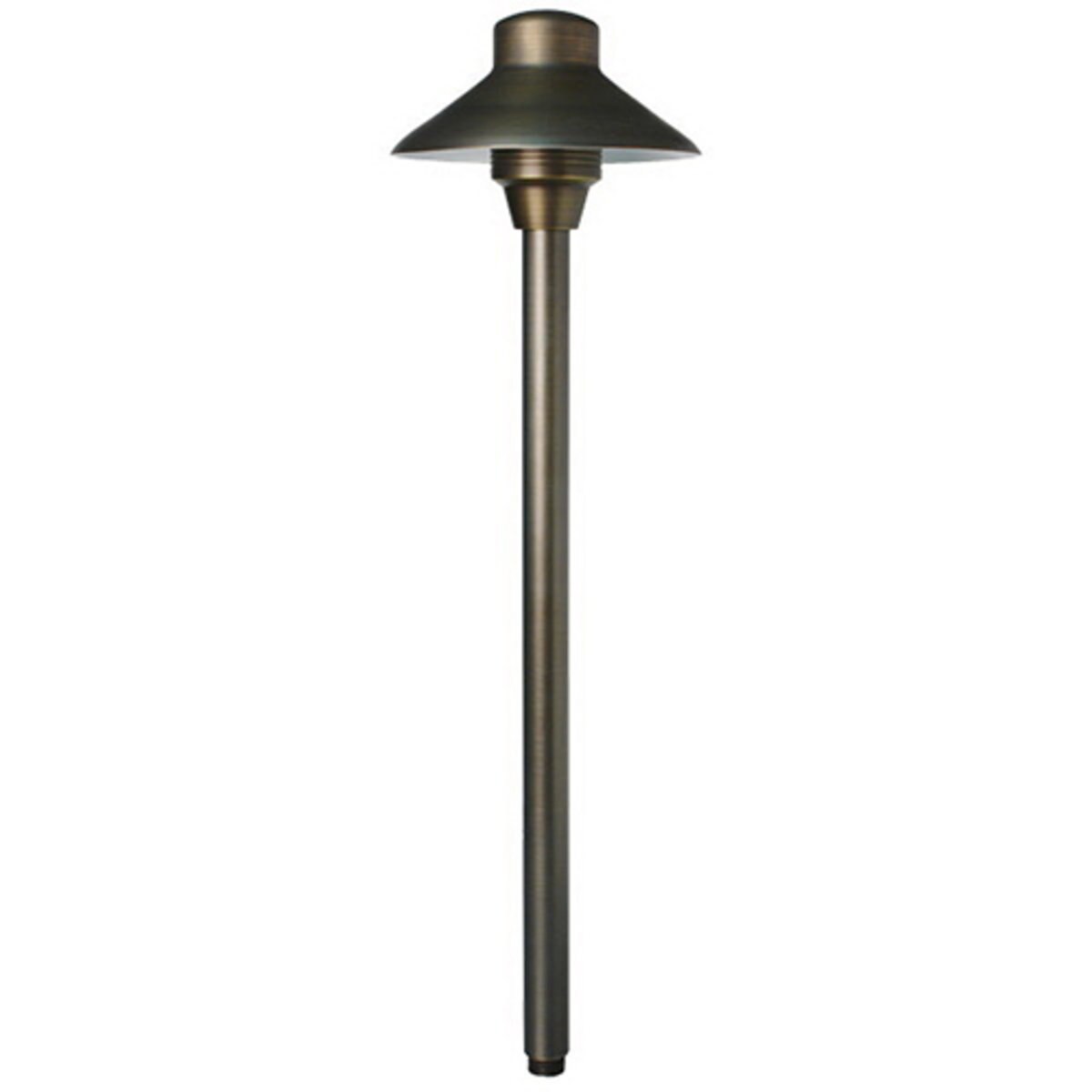 Unique 7 in. Mercury Path Light 18 in. Riser Brass Housing Weathered Brass Finish No Lamp