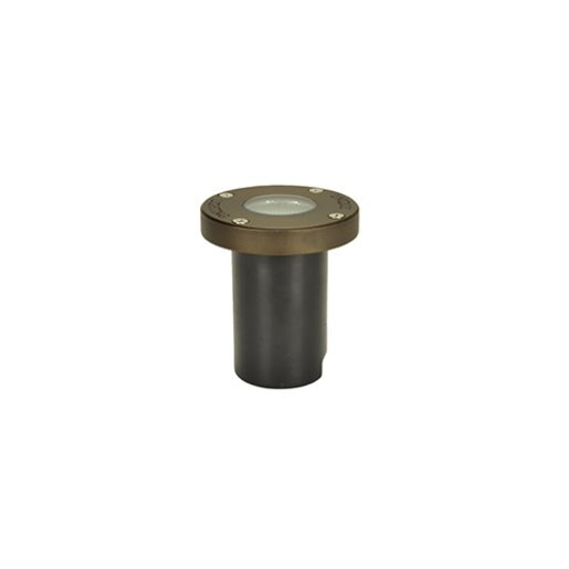 Unique Nova Flat In-Ground Light Brass Housing Weathered Brass No Lamp 25 ft Lead