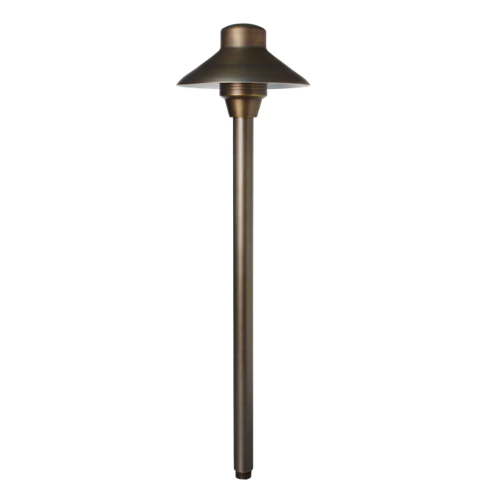 Unique 6 in. Lancer Path Light 18 in. Riser Brass Housing Weathered Brass Finish No Lamp
